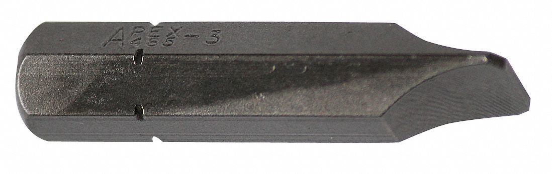 Insert Bit: Insert Bit, Slotted Head, Imperial, 14F-16R Bit Industry Size, Std, Hex, 5 PK