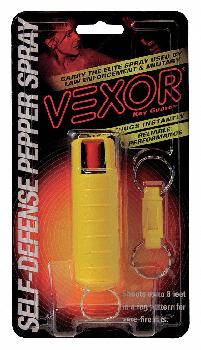 Pepper Spray, Key Ring, Yellow, 0.54 oz