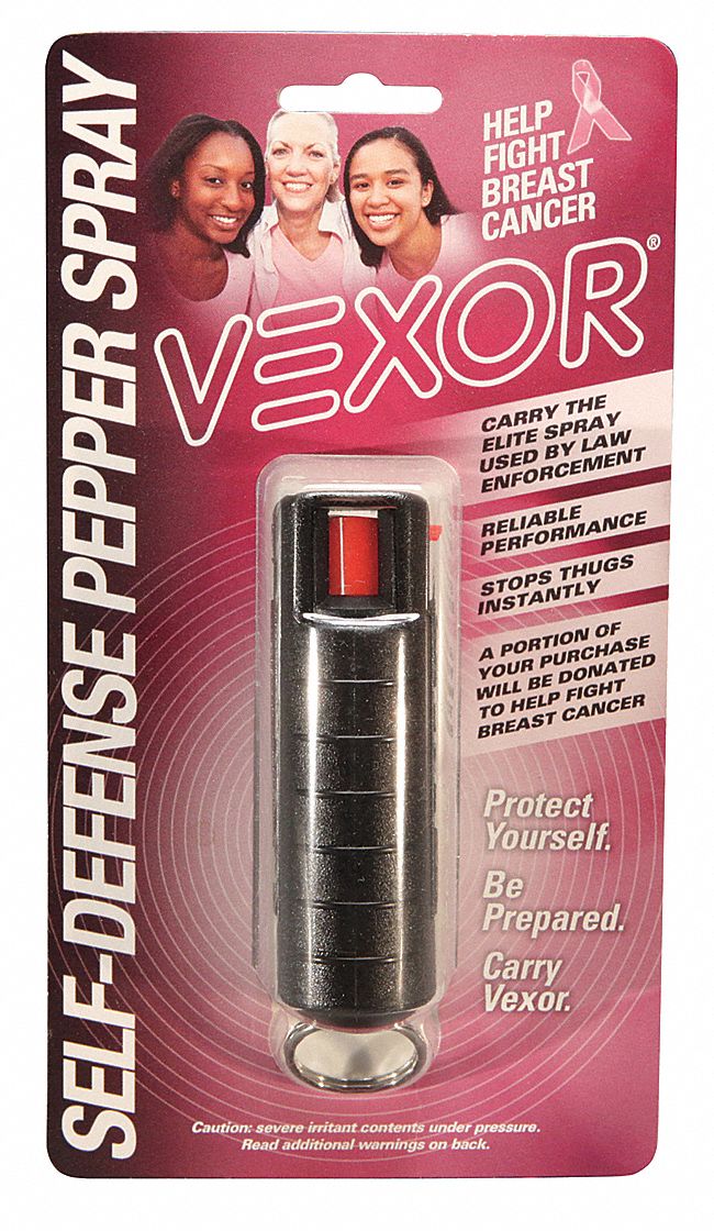 Pepper Spray, Key Ring, Black, 0.54 oz