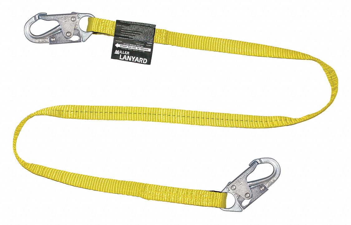 POSITIONING LANYARD, STEEL SNAP HOOK, 6 FT, 310 LB CAPACITY, ADJUSTABLE, LOCKING SNAP