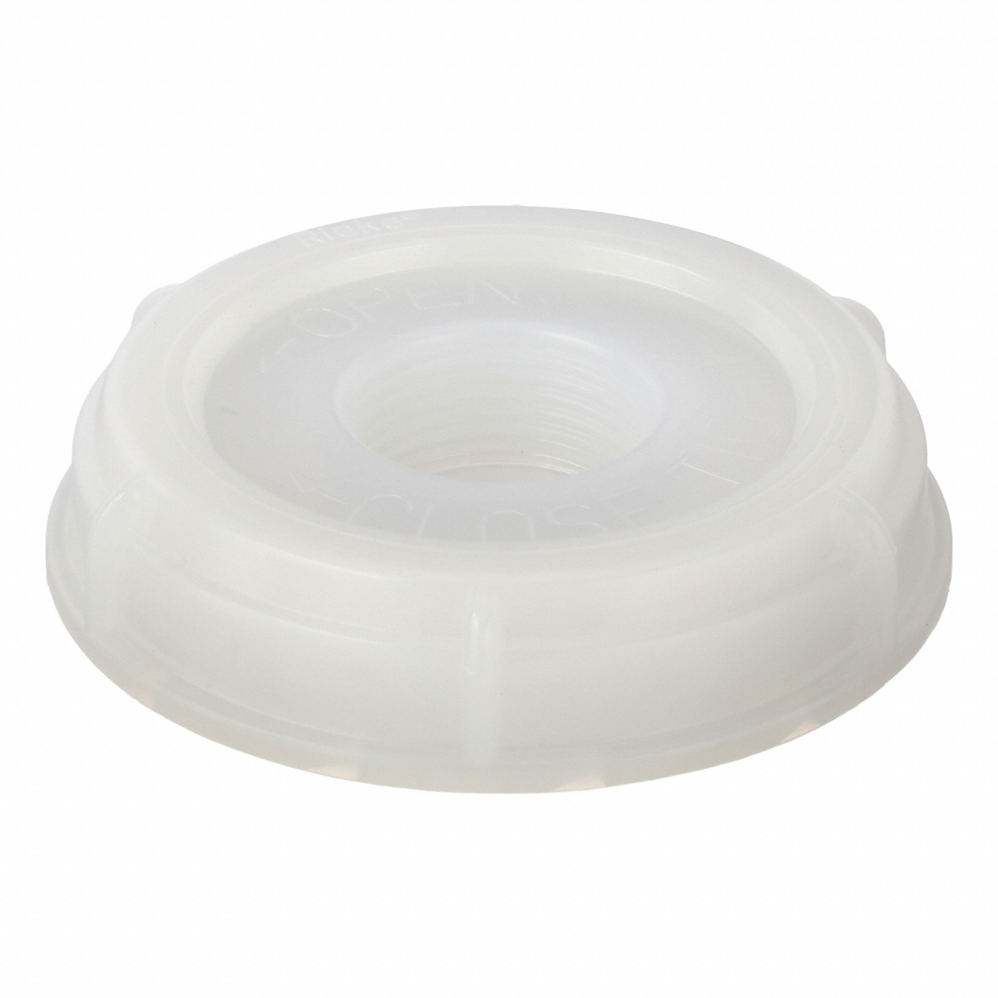 Screw Lid: Gasketed/Screw Top, White, Plastic, FDA Compliant, Not NSF Certified