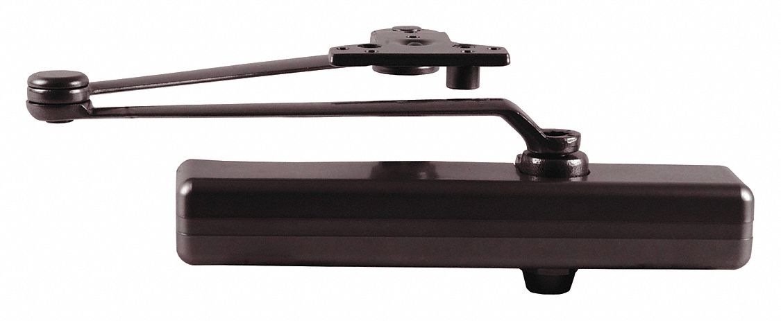 Door Closer: Parallel Mounting Type, Grade 2 - Medium Duty, Bronze, 12 1/4 in Lg