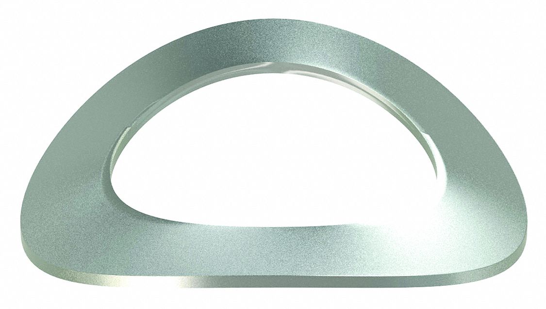 Curved Disc Spring: 0.53 in I.D., 0.8 in O.D., Carbon Steel, 25 PK