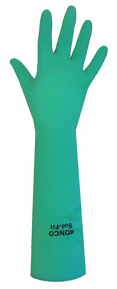 GANTS RÉSIST PROD CHIM,NON DOUBLÉ,DIAMOND GRIP,TLE M/8,18 PO L/22 MIL ÉPAIS,VT,NITR