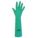 CHEMICAL-RESISTANT GLOVES, UNLINED, DIAMOND GRIP, SZ XL/10, 18 IN L/22 MIL THICK, GRN, NITRILE