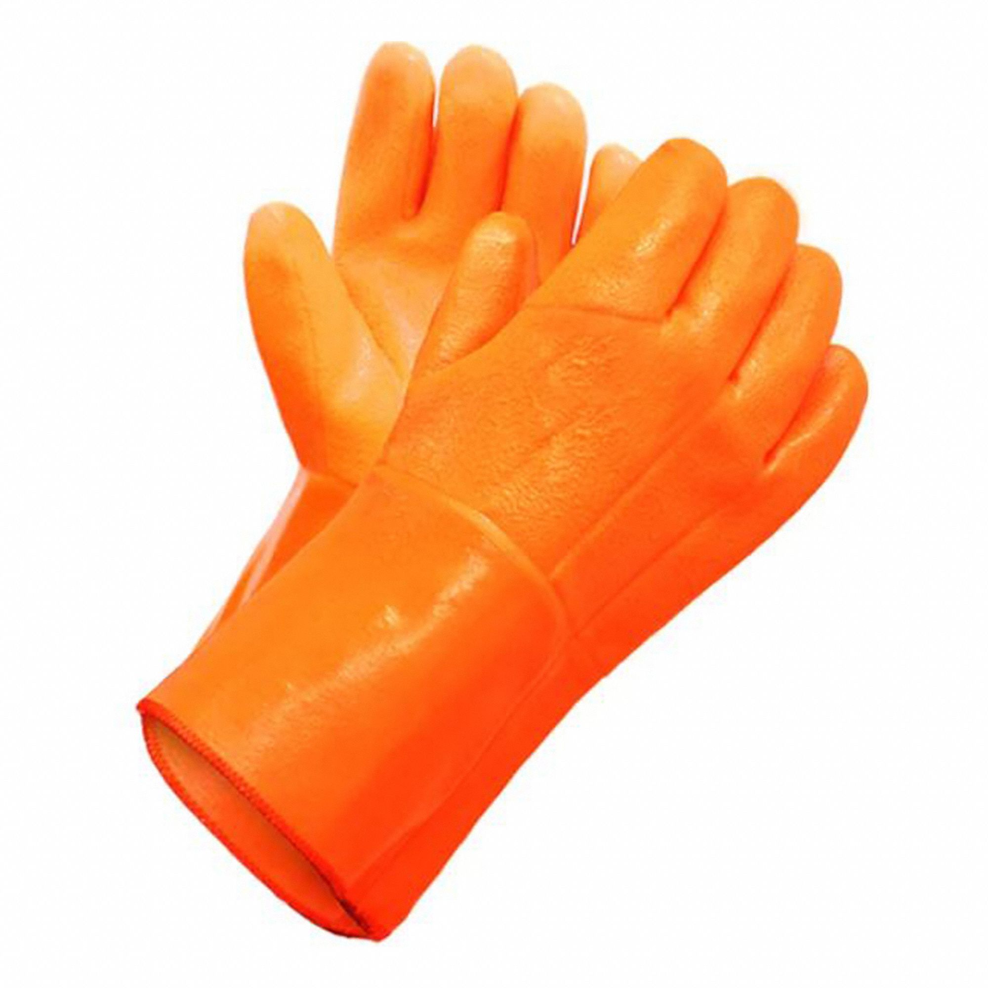 GLOVES, CLUTE CUT/COLD RESIST/GAUNTLET CUFF, 12.4 IN L, ORANGE, PVC/FOAM