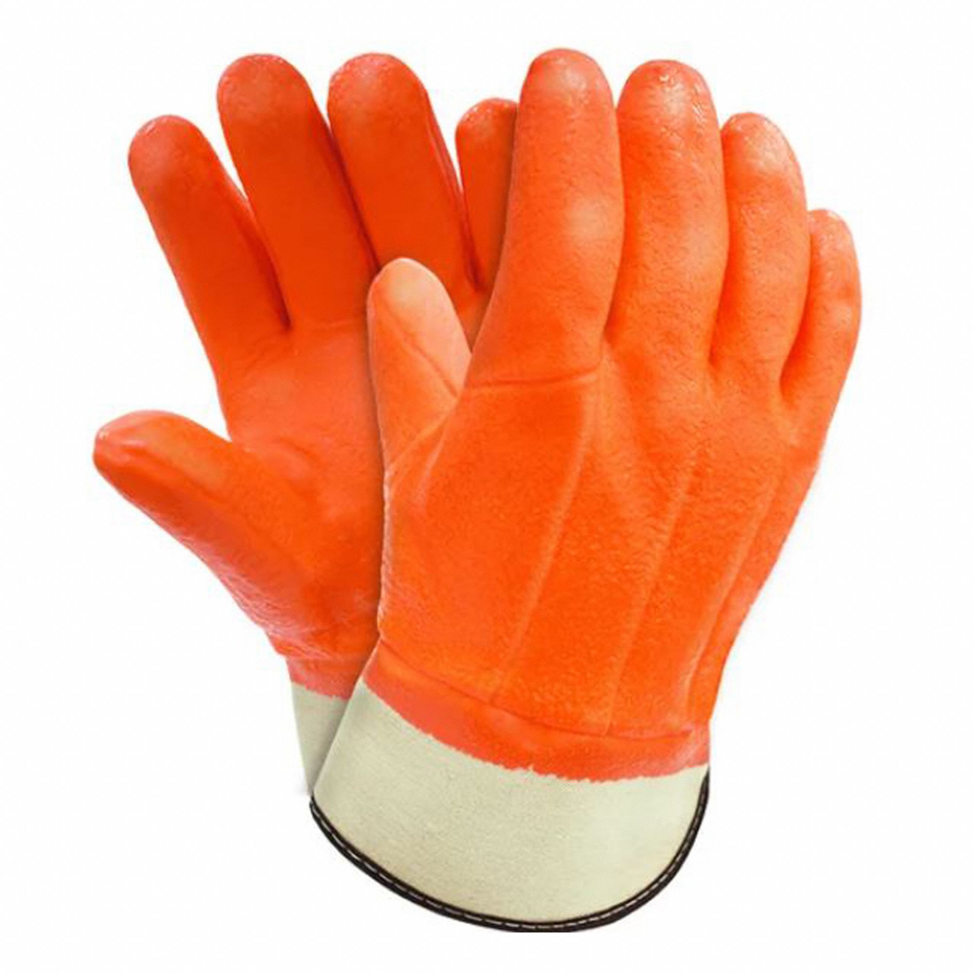 GLOVES, CLUTE CUT/COLD RESIST/KNIT CUFF, 10.6 IN L, ORANGE, PVC/FOAM