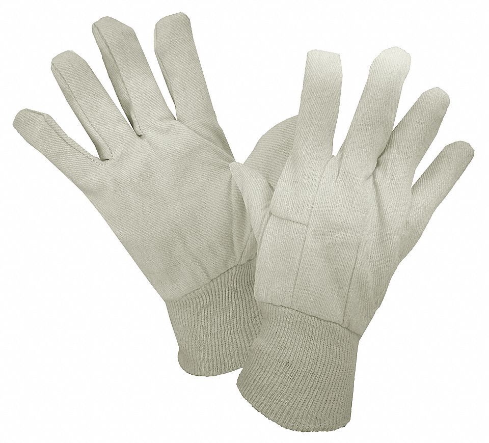 MENS GLOVES, SZ M, NATURAL, COTTON, PR