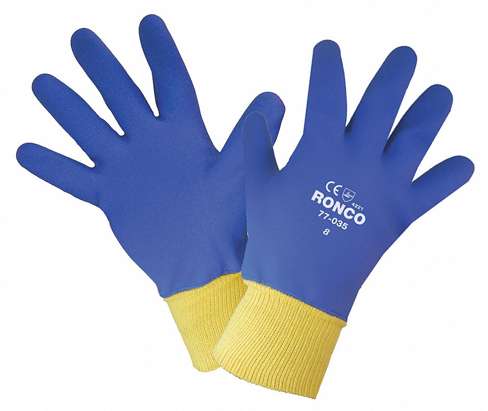 GLOVES, COATED, ABRASION LEVEL 2, FULL, SMOOTH FINISH, XS, BLU/YLW, NITRILE NYLON