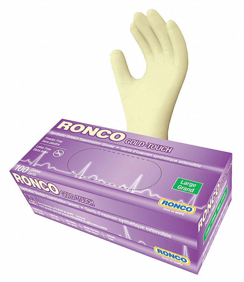 GANTS D'EXAMEN GOLD-TOUCH, 9 1/2PO L/ÉPAISSEUR 5 MIL, TAILLE 9/G, HAVANE, SYNETHIQUES, BT 100