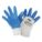 GLOVES, COATED, ABRASION LEVEL 3, PALM/FING, L, BLUE/WHITE, NITRILE NYLON