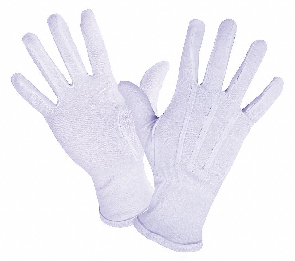 PARADE GLOVES, SLIP ON WRIST, SZ M, WHITE, COTTON, PR