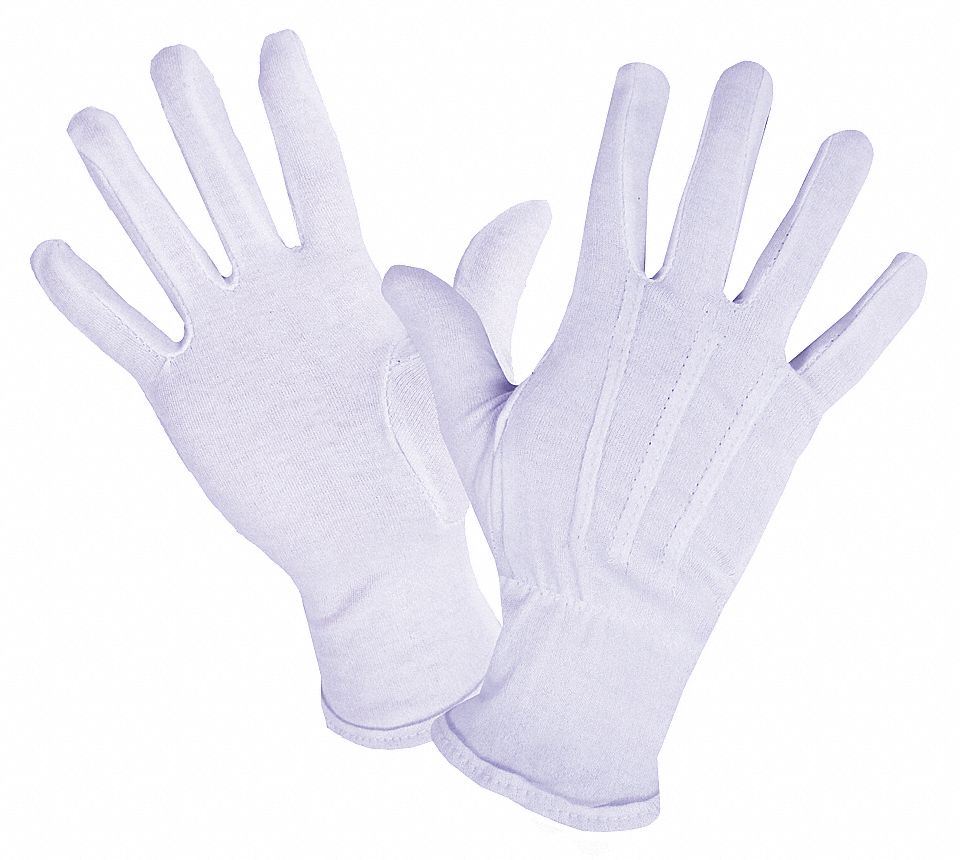 PARADE GLOVES, SLIP ON WRIST, 25 G, SZ S, WHITE, COTTON, PR