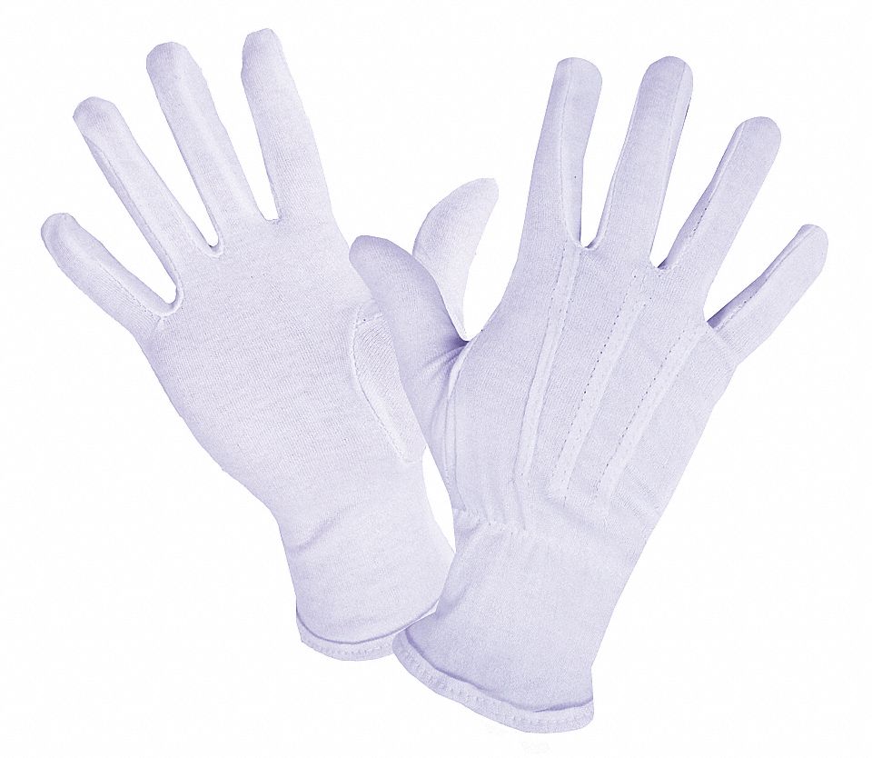 GANTS PARADE, POIGNET ENFILER, TAILLE TG, BLANC, COTON, PR