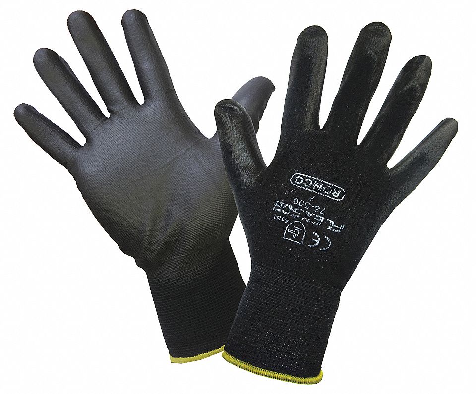 GLOVES, COATED, ABRASION LEVEL 4, L, PLUM/BLACK, NYLON