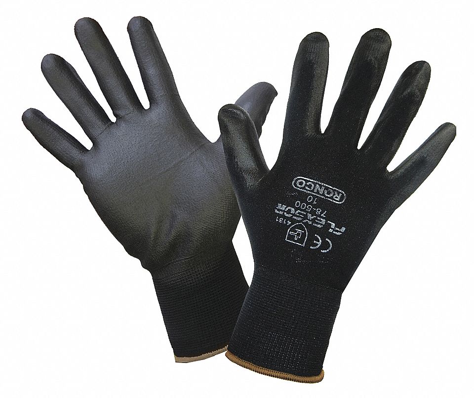 GLOVES, COATED, ABRASION LEVEL 4, XL, PLUM/BLACK, NYLON