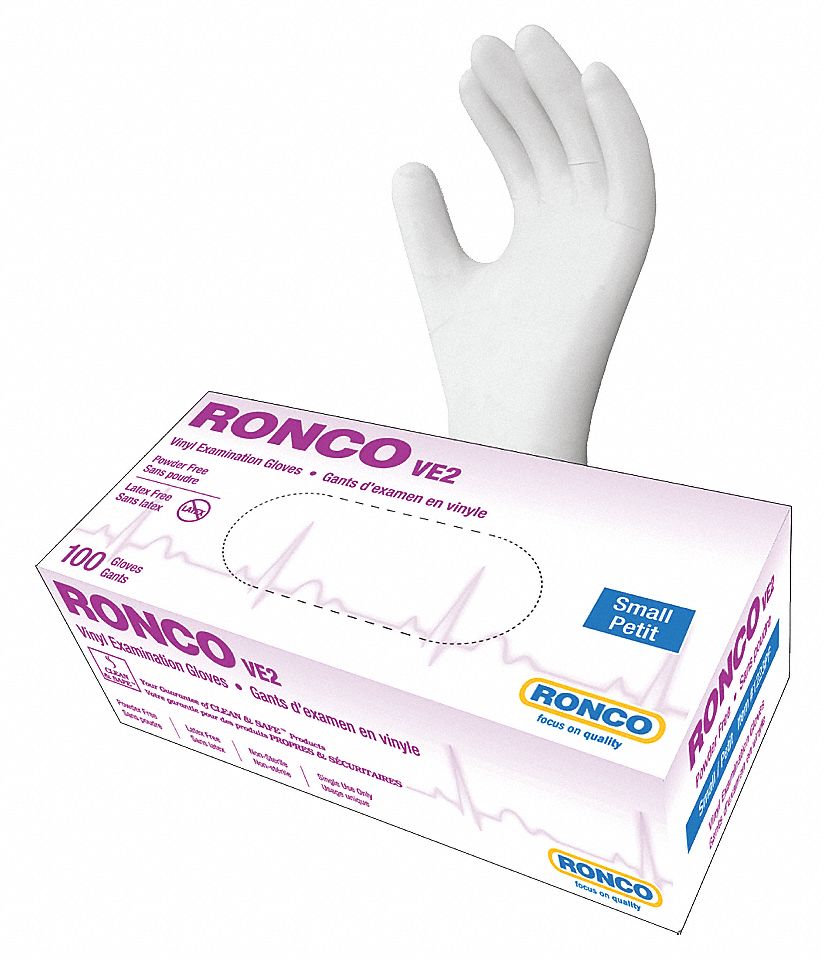 GLOVES, DISPOSABLE, EXAM, POWDER FREE, 4.00 MIL, S (7), CLEAR, 9 1/2 IN, VINYL