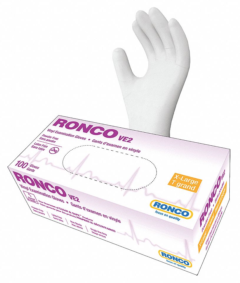 GLOVES, DISPOSABLE, EXAM, POWDER FREE, 4.00 MIL, XL (10), CLEAR, 9 1/2 IN, VINYL