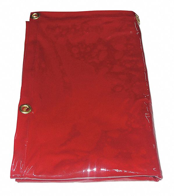 Welding Curtain, 4 ft H, 6 ft W, Red