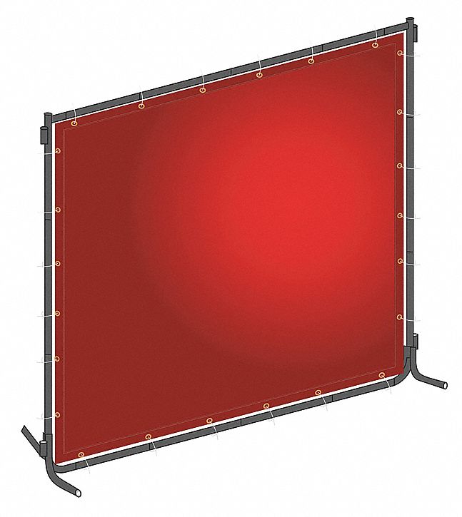 Welding Screen, 4 ft H, 6 ft W, Red