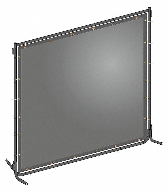 Welding Screen, 4 ft H, 6 ft W, Gray