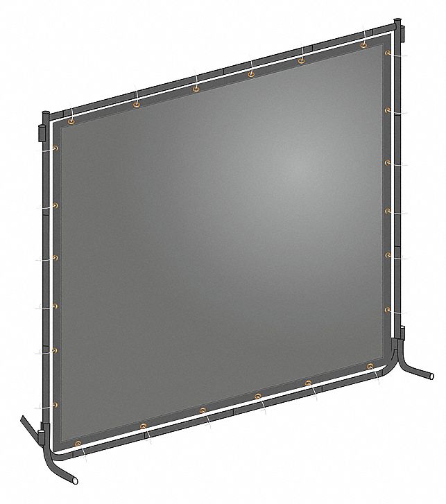 Welding Screen, 6 ft H, 6 ft W, Gray