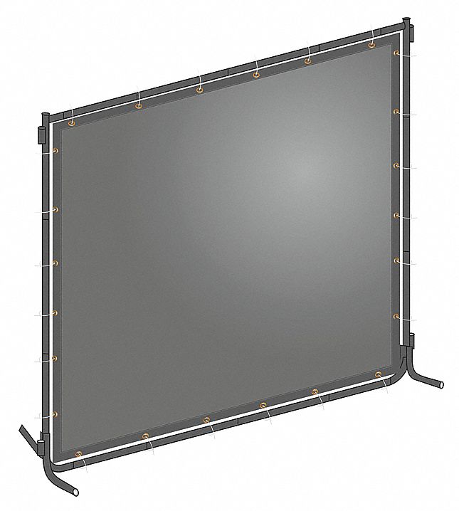 Welding Screen, 6 ft H, 8 ft W, Gray