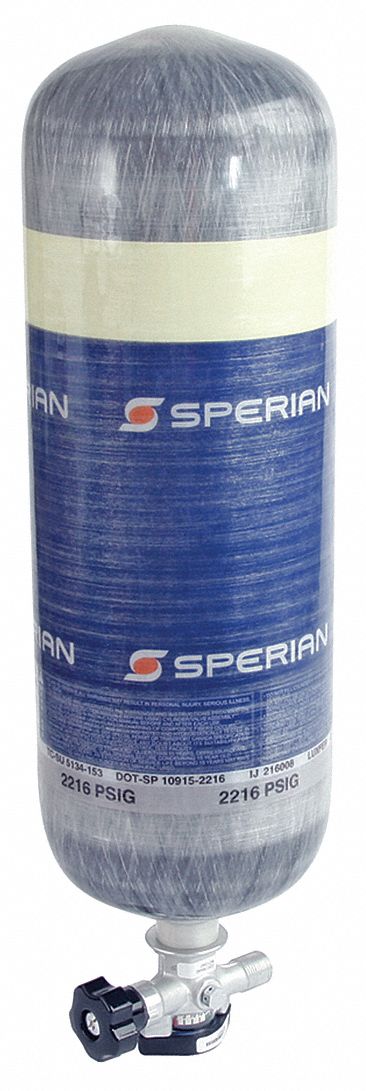 SPARE CYLINDER, 30-MIN CARBON, GREY, 2216 PSIG, FOR USE WITH TITAN SCBA, NIOSH