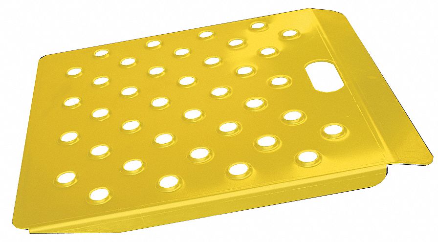 CURB RAMP, APRON END, 21⅝ IN USABLE W,⅛ IN MATERIAL THICK, CURB RAMP, WEDGED, ALUMINUM