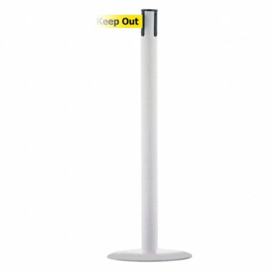 TENSABARRIER, Yellow, Danger Keep Out, Barrier Post with Belt - 22RT43 ...