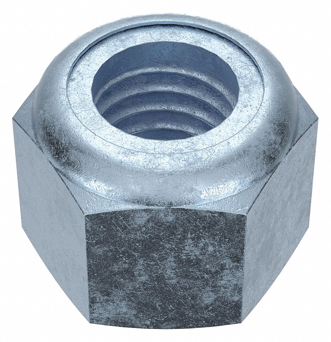 Lock Nut: Nylon Insert, Std Hex, 1/2"-13 Thread Size, Steel, Grade 2, Zinc-Plated, 25 PK