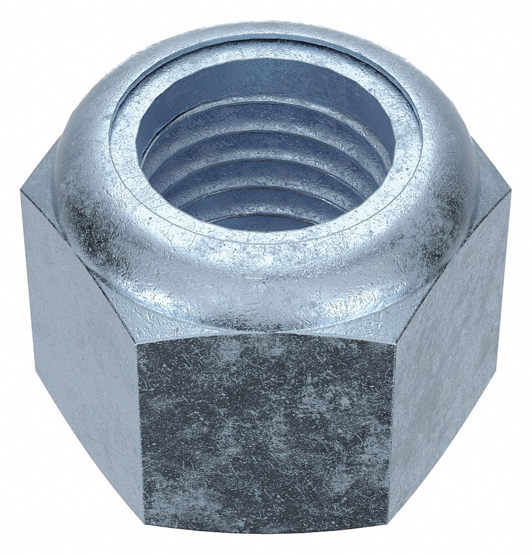 Lock Nut: Nylon Insert, Std Hex, 3/4"-10 Thread Size, Steel, Grade 2, Zinc-Plated, 10 PK