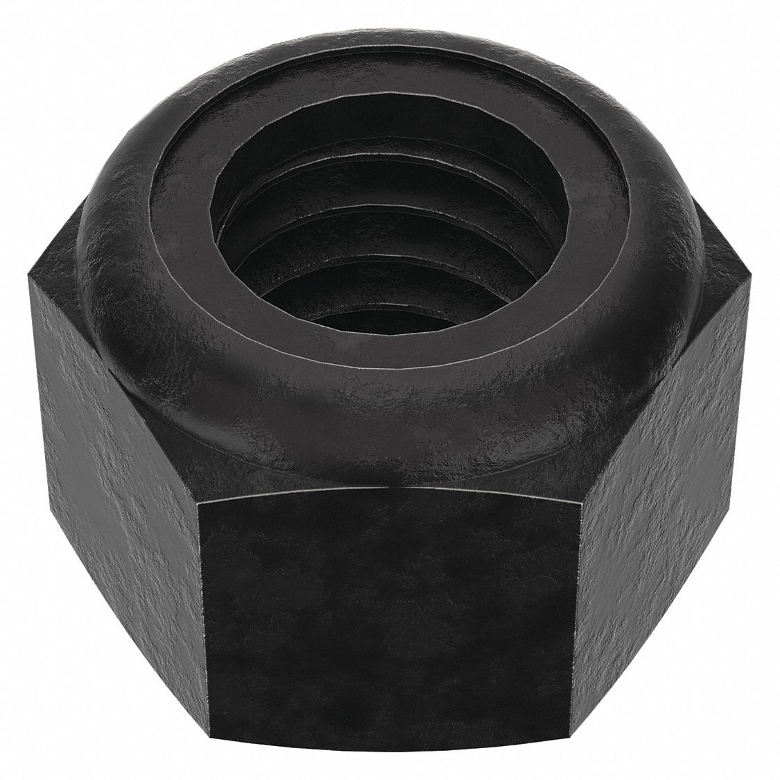 Lock Nut: Nylon Insert, Std Hex, 7/16"-14 Thread Size, Steel, Grade 8, Black Oxide, 25 PK