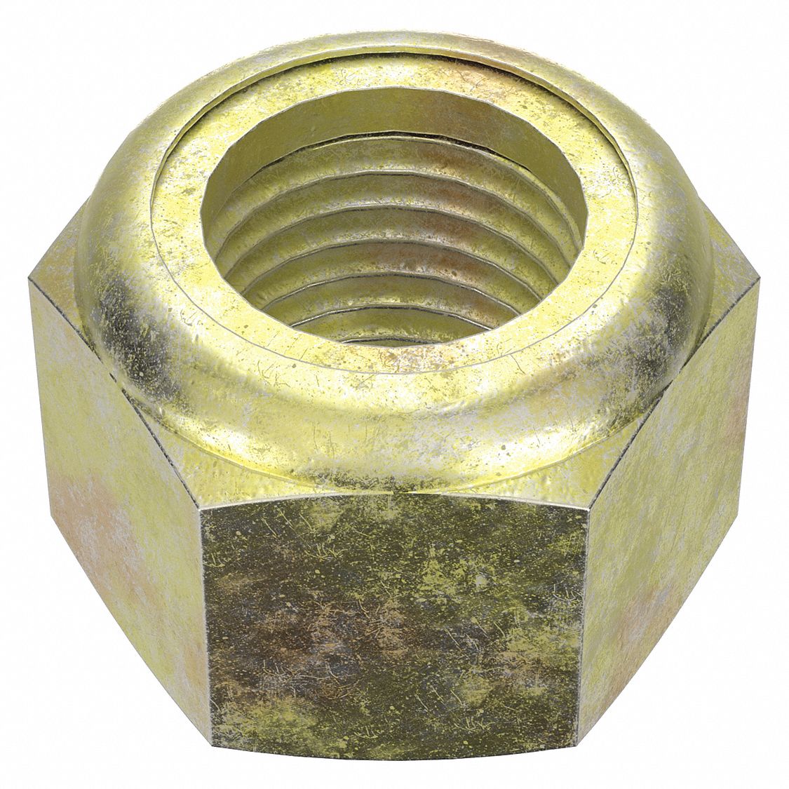 LOCK NUT, NYLON INSERT, ⅝"-11 THREAD, STEEL, UNC, GRADE 8, ZINC YELLOW, 15/16 IN HEX W, 10 PK