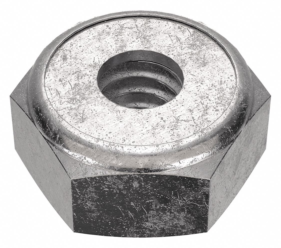 Lock Nut: Nylon Insert, Std Hex, #2-56 Thread Size, Stainless Steel, 18-8, Plain, 50 PK