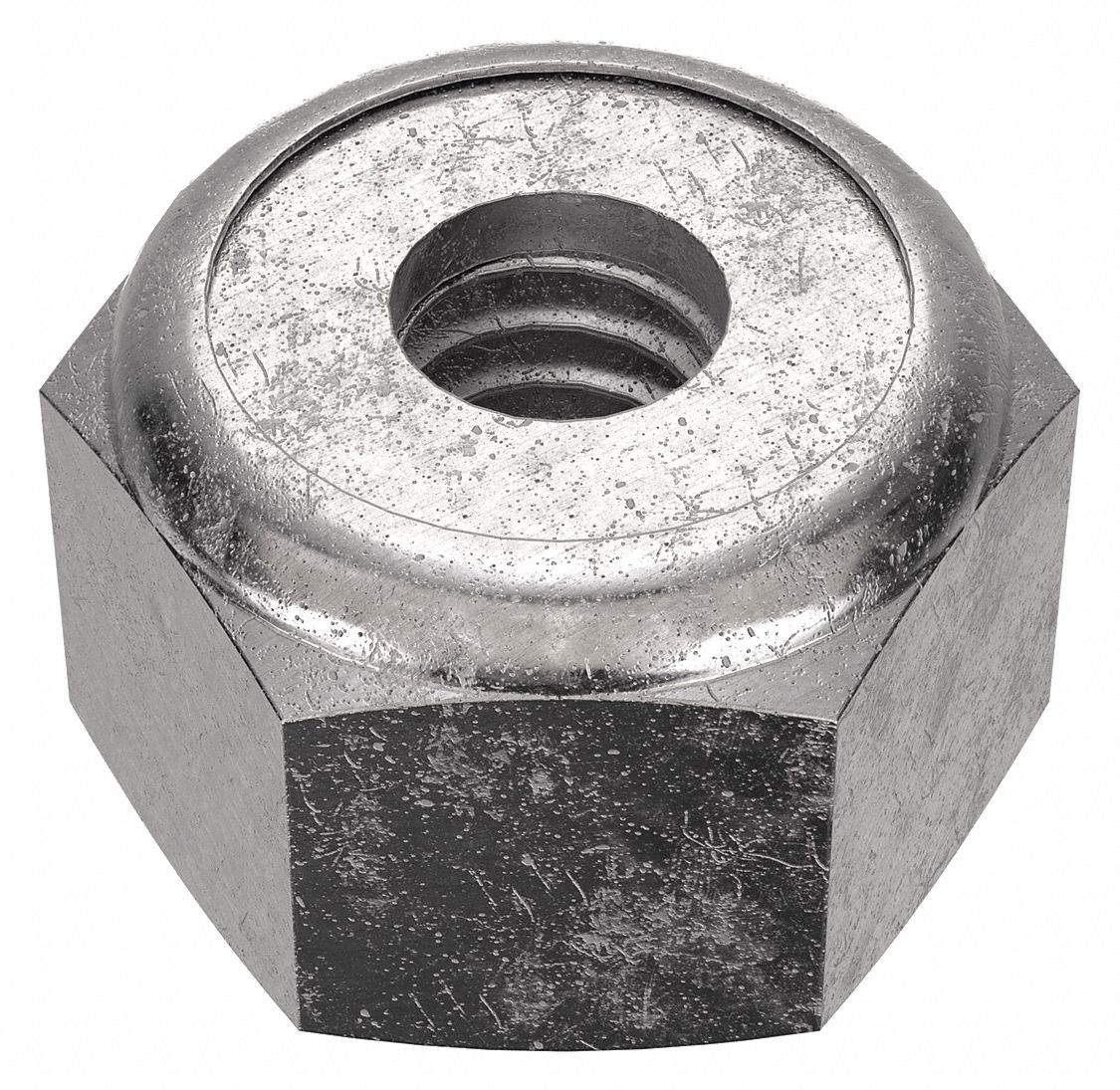 Lock Nut: Nylon Insert, Std Hex, #8-32 Thread Size, Stainless Steel, 18-8, Plain, 50 PK