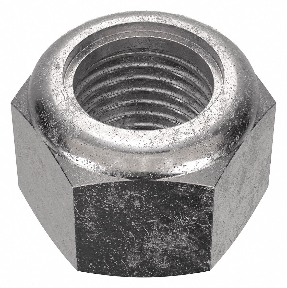 Lock Nut: Nylon Insert, Std Hex, 1 1/2"-6 Thread Size, Stainless Steel, 18-8, Plain, 2 PK