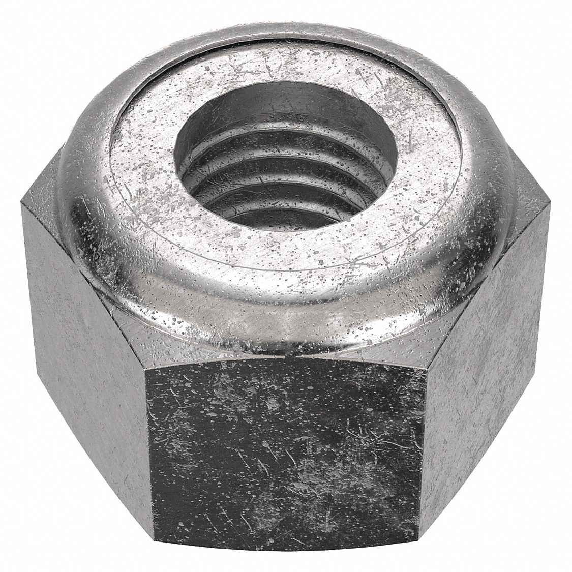 LOCK NUT, NYLON INSERT, ¼"-28 THREAD, 18-8 STAINLESS STEEL, PLAIN FINISH, 7/16 IN HEX W, 50 PK