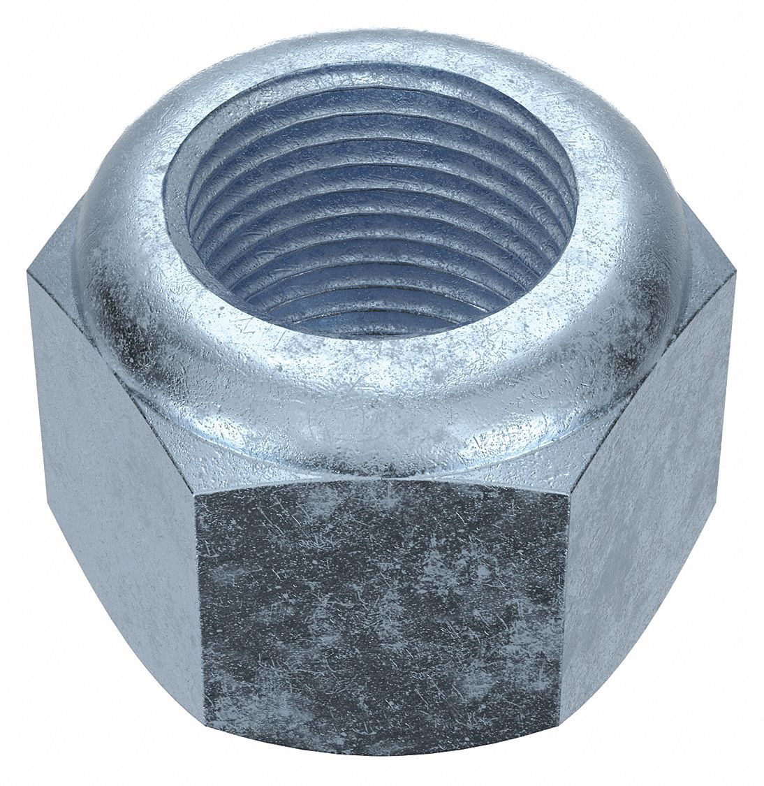 Lock Nut: Nylon Insert, Jam Hex, 7/8"-14 Thread Size, Steel, Grade 2, Zinc-Plated, 5 PK