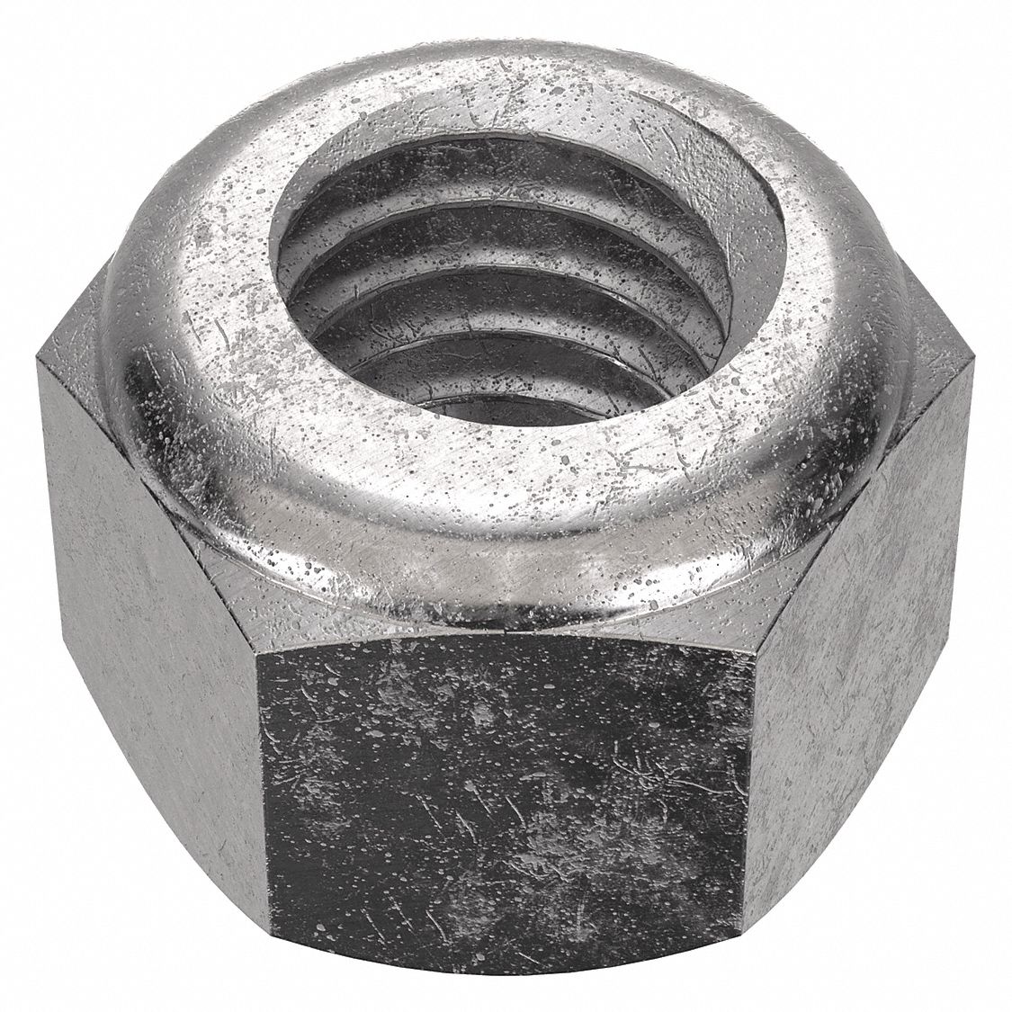 Lock Nut: Nylon Insert, Jam Hex, 7/16"-14 Thread Size, Stainless Steel, 18-8, Plain, 25 PK