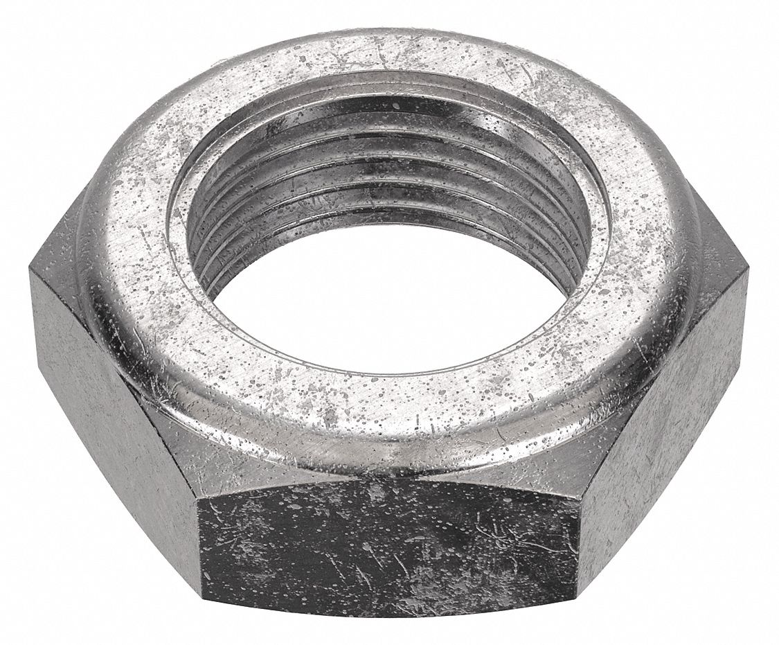Lock Nut: Nylon Insert, Jam Hex, 7/8"-14 Thread Size, Stainless Steel, 18-8, Plain, 5 PK