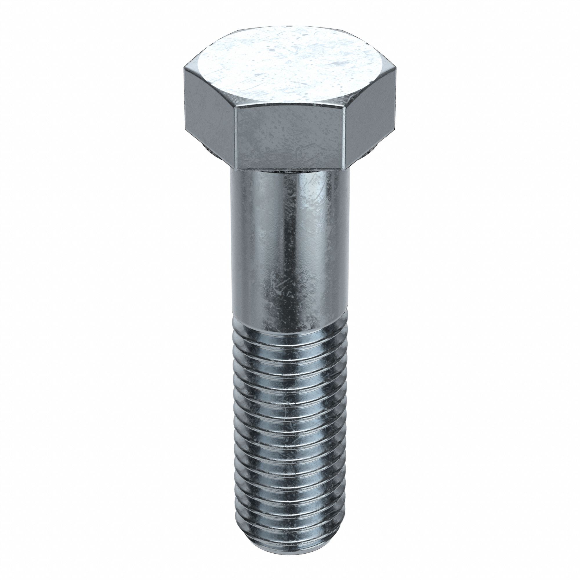 Hex Head Cap Screw: Steel, Grade 2, Zinc Plated, 1/2"-13, Coarse, 2 1/2 in lg, Inch, SAE J429, 10 PK
