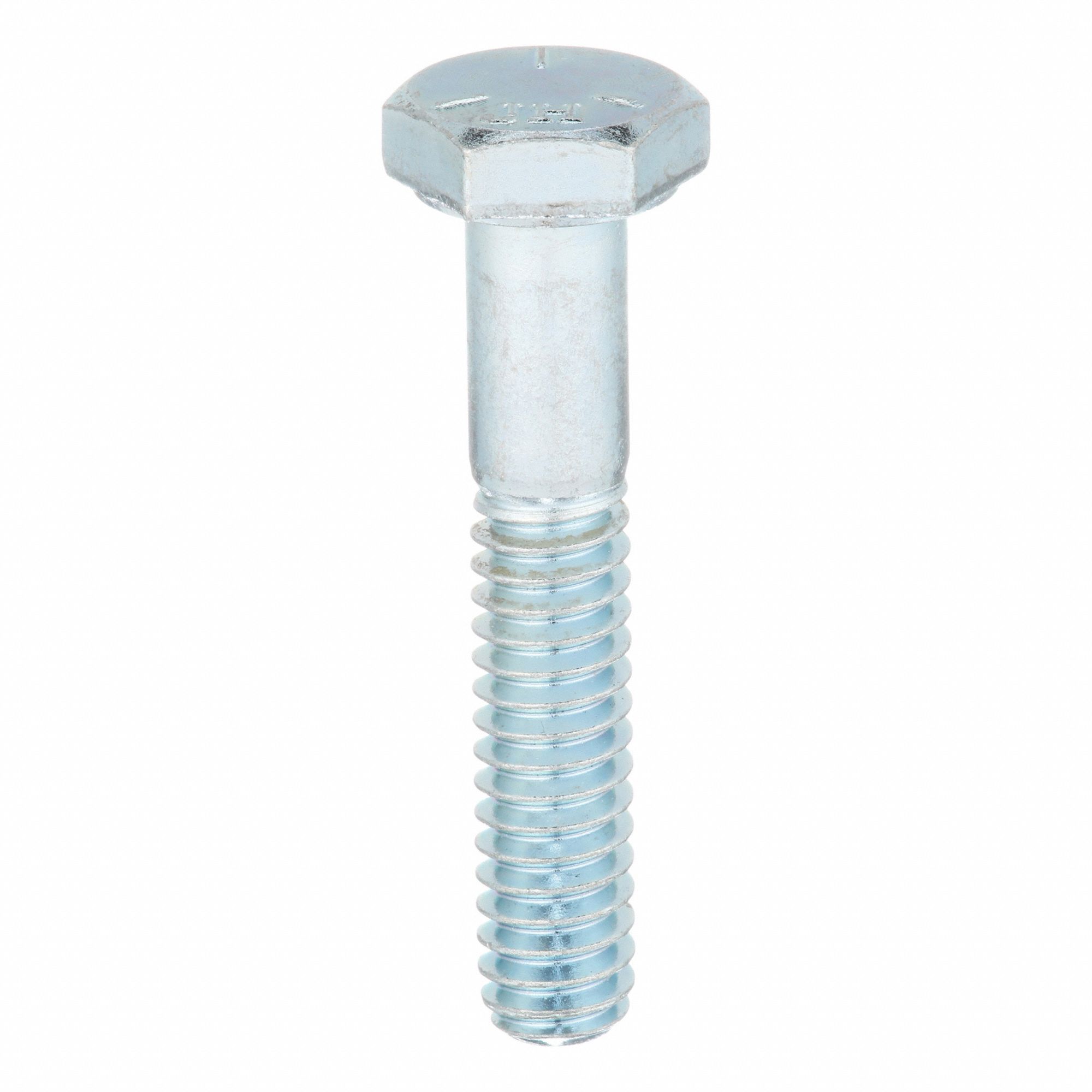 Hex Head Cap Screw: Steel, Grade 5, Zinc Plated, 1/4"-20, Coarse, 1 3/8 in lg, Inch, 100 PK