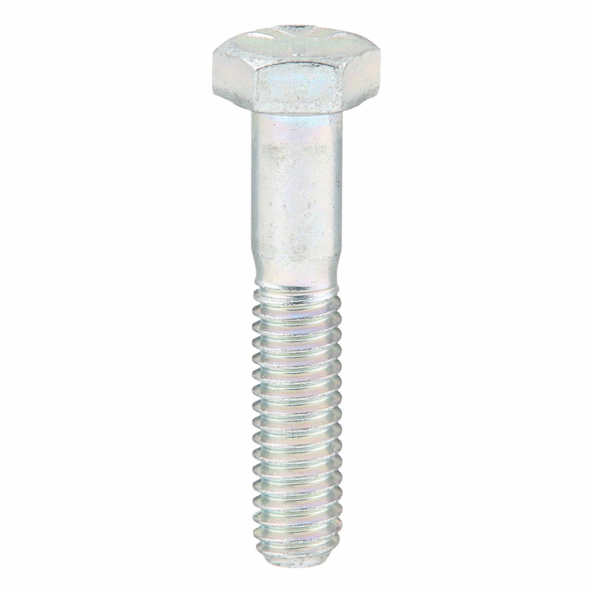 Hex Head Cap Screw: Steel, Grade 5, Zinc Plated, 5/16"-18, Coarse, 1 5/8 in lg, Inch, 100 PK