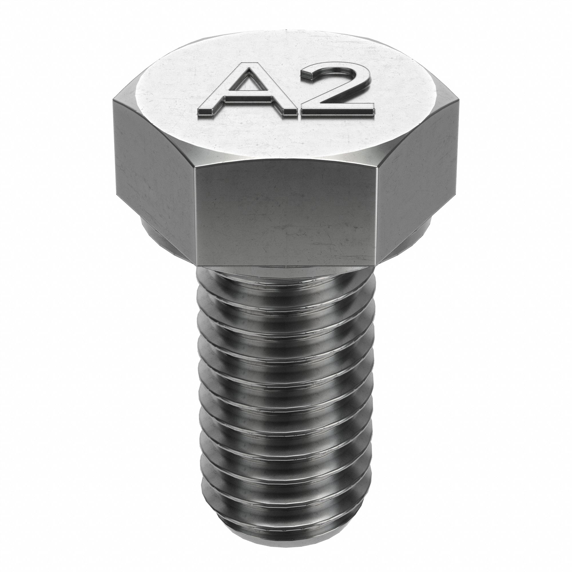 HEX HEAD CAP SCREW, STAINLESS STEEL, A2, PLAIN FINISH, M6-1.00, COARSE, 12MM L, 50 PK