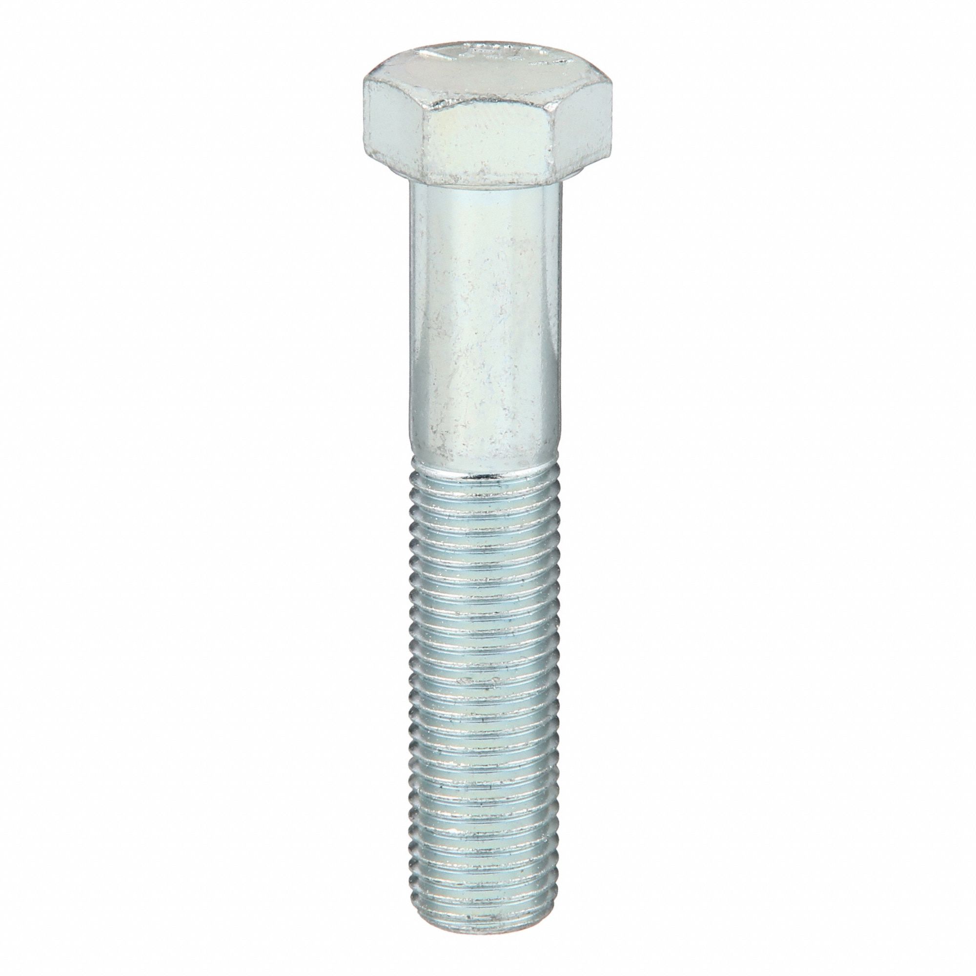 Hex Head Cap Screw: Steel, Grade 5, Zinc Plated, 7/16"-20, Fine, 2 1/4 in lg, Inch, SAE J429, 10 PK