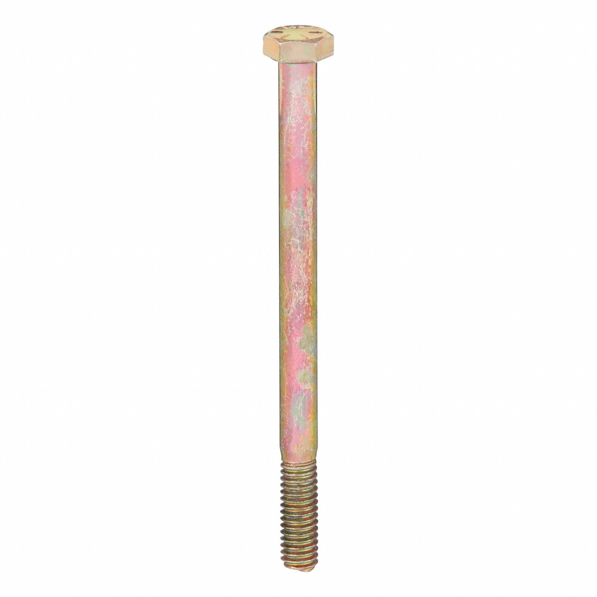 Hex Head Cap Screw: Steel, Grade 8, Zinc Yellow, 5/16"-18, Coarse, 4 1/4 in lg, Inch, 25 PK