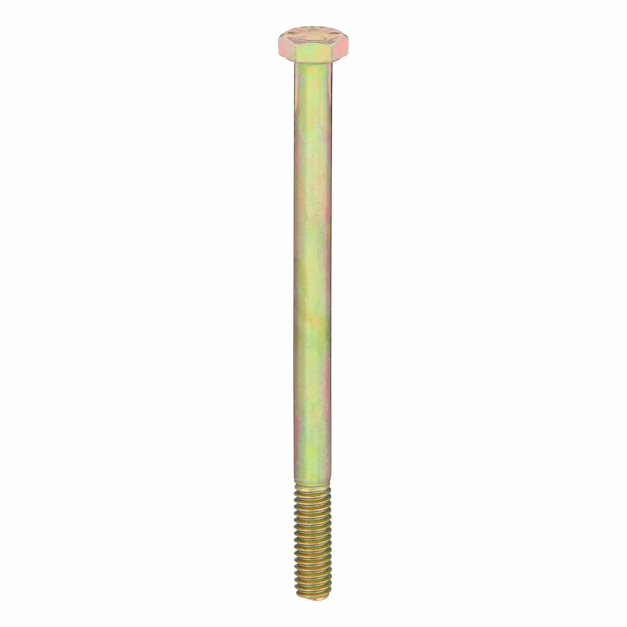 Hex Head Cap Screw: Steel, Grade 8, Zinc Yellow, 5/16"-18, Coarse, 4 1/2 in lg, Inch, HRC33, 25 PK