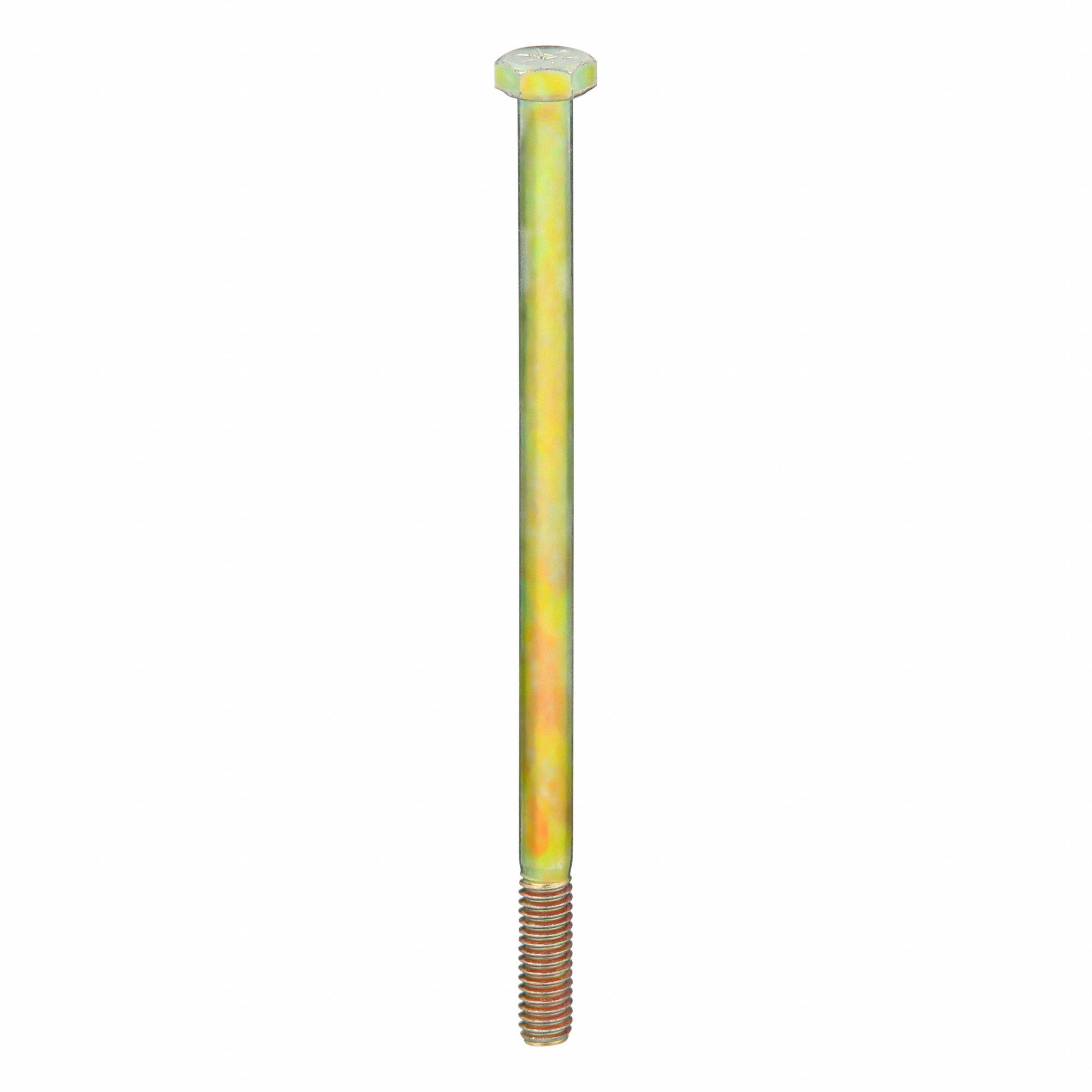 Hex Head Cap Screw: Steel, Grade 8, Zinc Yellow, 5/16"-18, Coarse, 5 1/2 in lg, Inch, 25 PK