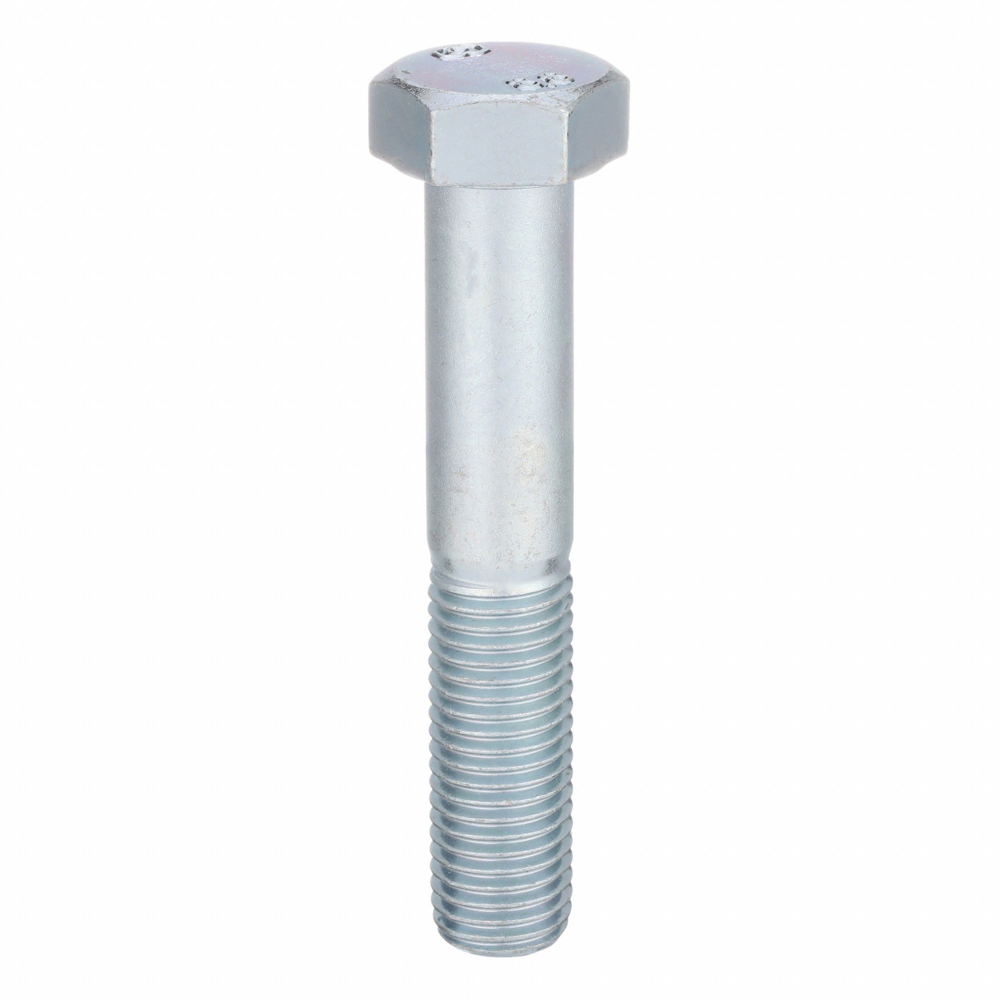 Hex Head Cap Screw: Steel, Class 8.8, Zinc Plated, M20-2.50, Coarse, 110 mm lg, Metric, HRC23, 10 PK